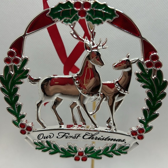Lenox Our First Christmas Together Deer couple Ornament 2022 removable tag - Picture 4 of 8
